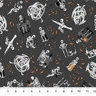 Mr. Bones Sews Skeleton Toss Gray - 91074 - 95 - FIGO Fabrics - Nebraska Quilt Company - F2402091