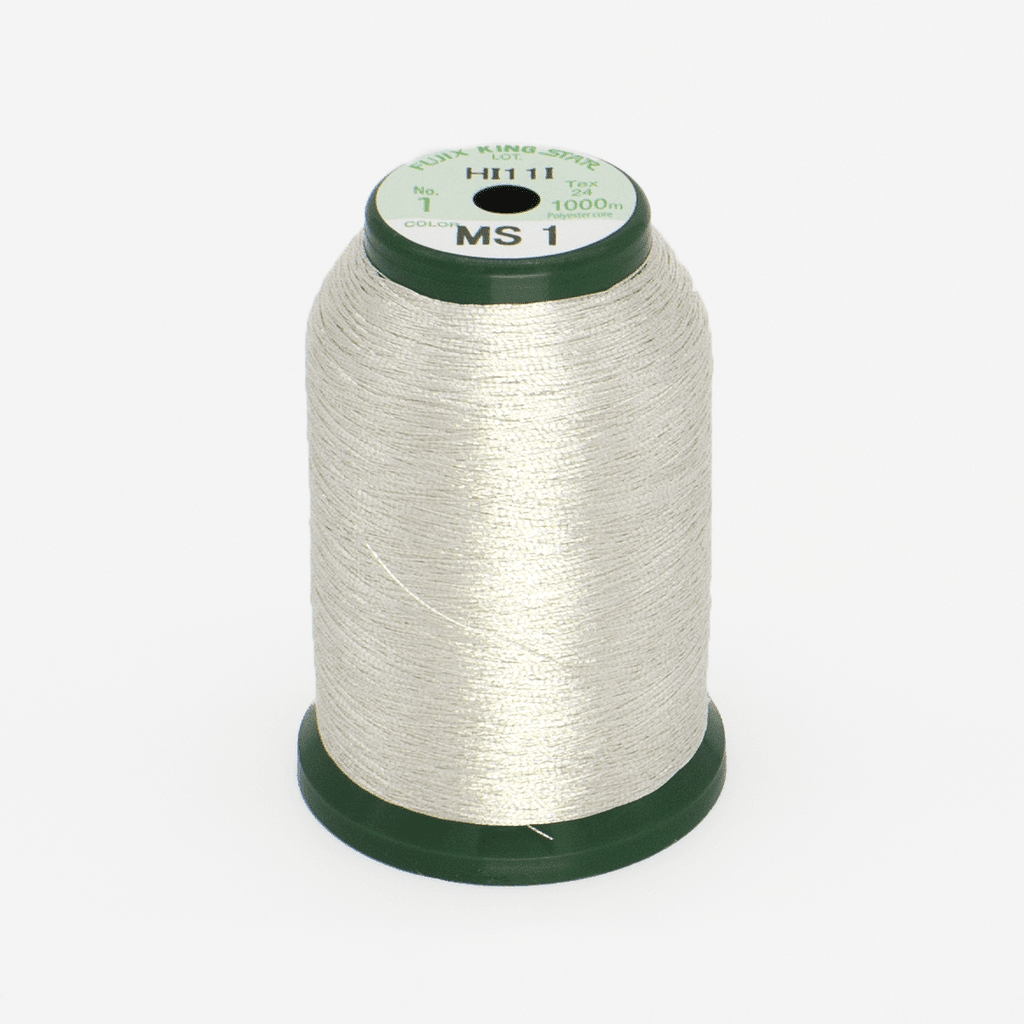 MS1 Silver Metallic 40wt Kingstar Thread 1000M - Nebraska Quilt Company - F261745