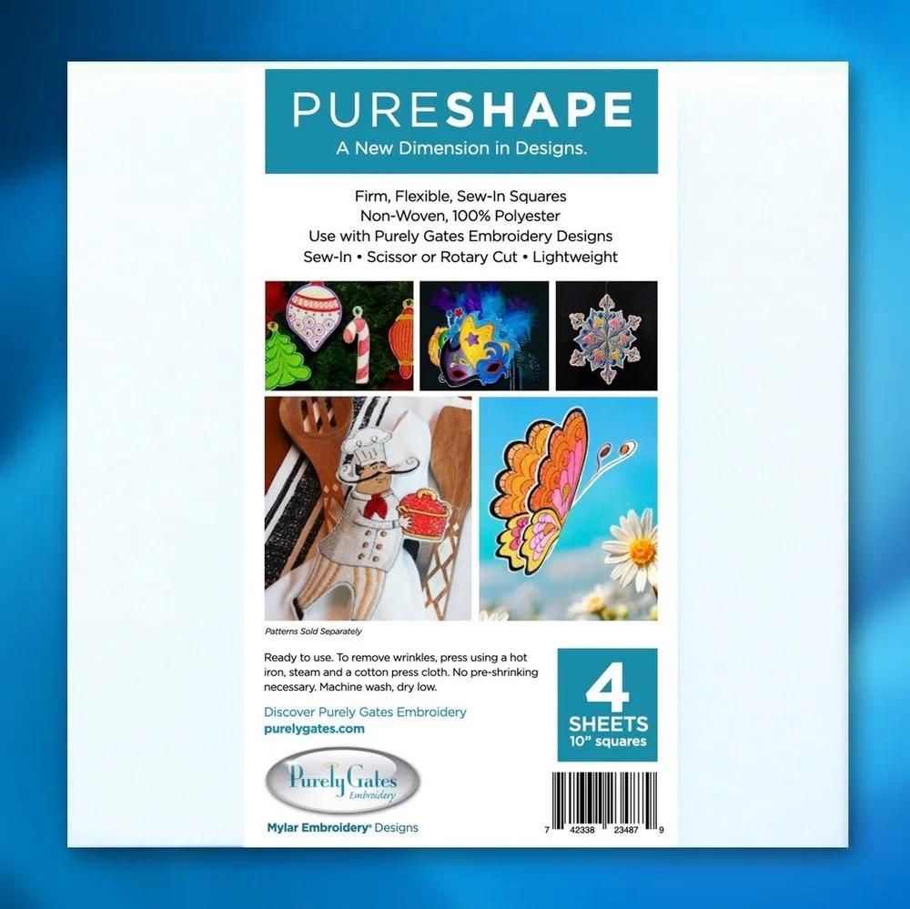 Mylar Embroidery Designs PureShape Sheets 10" x 10" - 4pk - Nebraska Quilt Company - N2502192