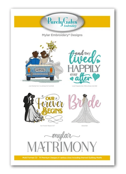Mylar Matrimony Embroidery Designs - CD - Nebraska Quilt Company - PUB261076