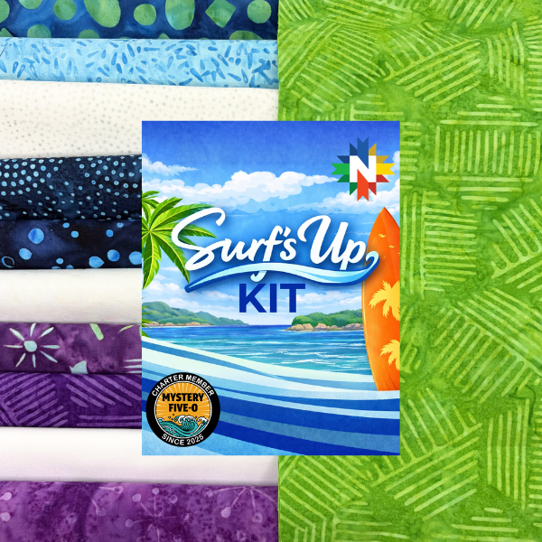 Mystery Five-0 Surf's Up Quilt Kit Featuring Garden Gate and More - Nebraska Quilt Company - K261279