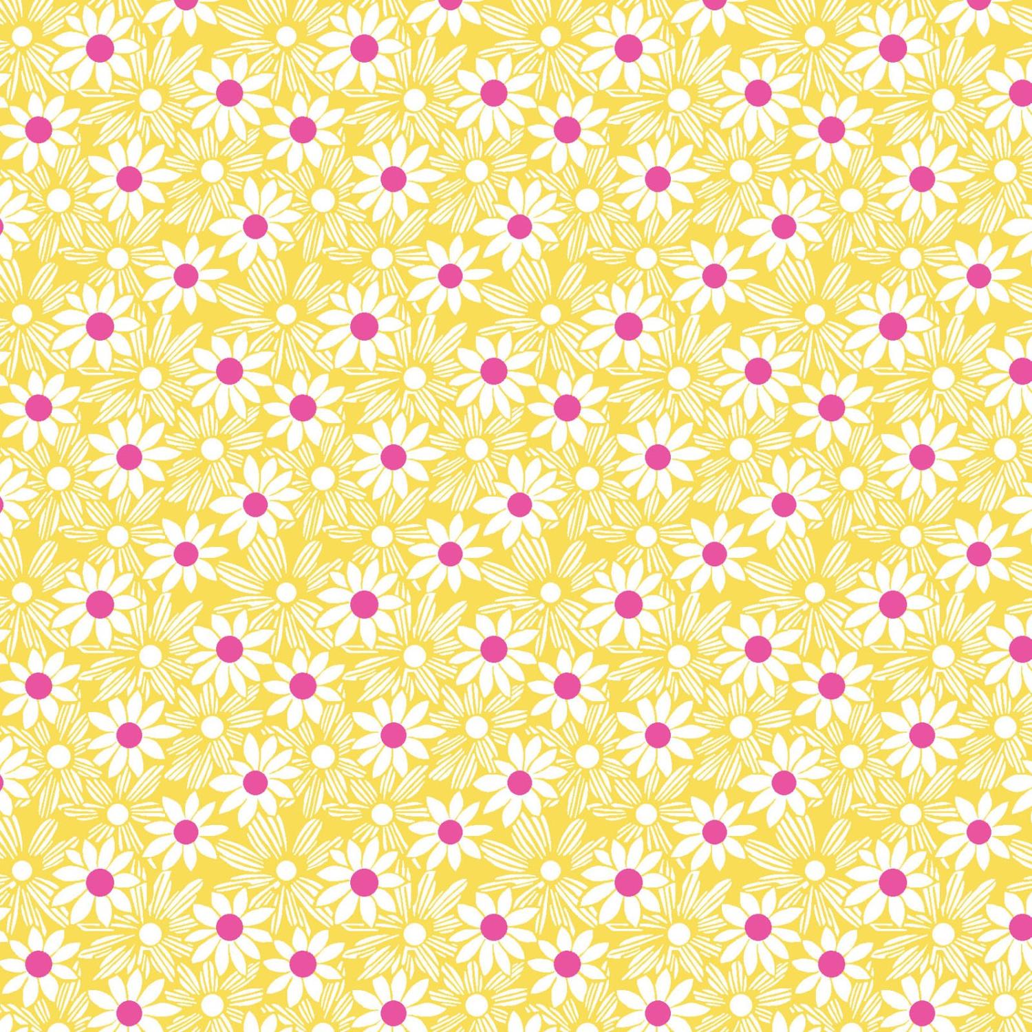 Nana Mae III Daisy Yellow - 1 Yard Left - Verified! - Nebraska Quilt Company - F81602