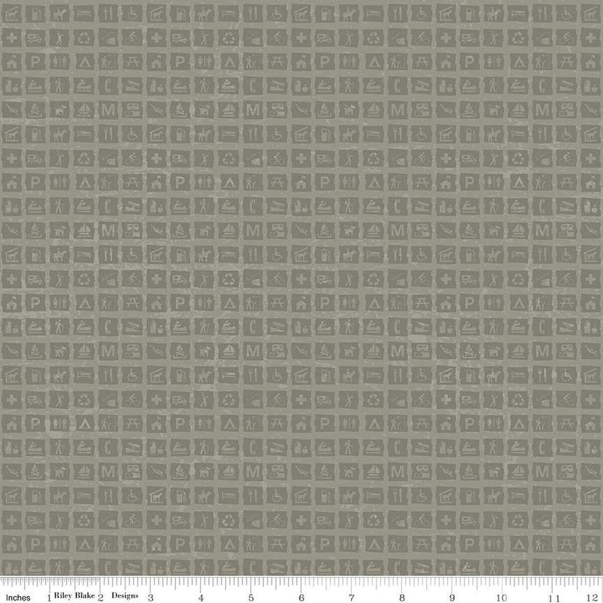 National Parks Signs Gray - C13294 - GRAY - Riley Blake Designs - Nebraska Quilt Company - F2401649