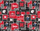 NCAA - Nebraska Argyle Boxes - NE1371 - Sykel Enterprises - Nebraska Quilt Company - NCAA - Nebraska Argyle Boxes - NE1371 - Sykel Enterprises