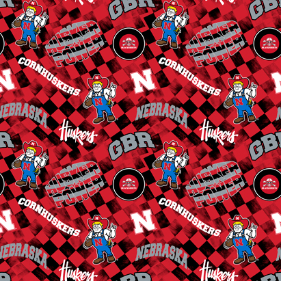NCAA - Nebraska Check Allover - NE1370 - Sykel Enterprises - Nebraska Quilt Company - F2502414