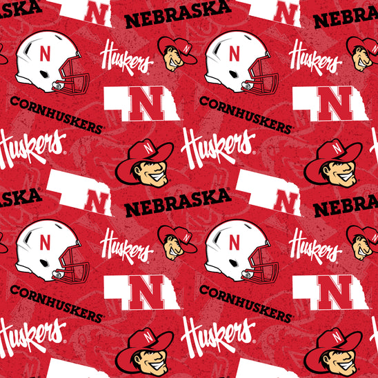 NCAA Nebraska Cornhuskers Tone on Tone Cotton - NE1178 - Sykel Enterprises - Nebraska Quilt Company - F09350