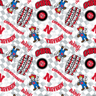 NCAA - Nebraska White Canvas Duck Cloth - NE1380 - White - Sykel Enterprises - Nebraska Quilt Company - NCAA - Nebraska White Canvas Duck Cloth - NE1380 - White - Sykel Enterprises