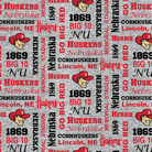 NCAA University of Nebraska Heather Verbiage Fleece - NE1162 - Sykel Enterprises - Nebraska Quilt Company - F251423
