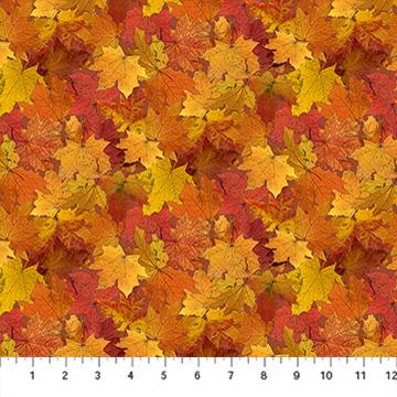 Night Owl Leaves Orange Multi - DP28851 - 56 - Northcott Fabrics - Nebraska Quilt Company - F261109
