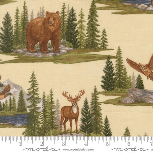 Northwoods Lodge Allover Landscape and Nature Natural - 56190 11 - Moda Fabrics - Nebraska Quilt Company - F261896