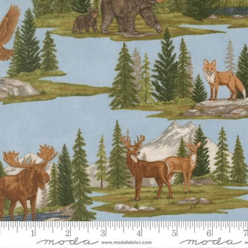 Northwoods Lodge Allover Landscape and Nature Sky - 56190 15 - Moda Fabrics - Nebraska Quilt Company - F261908
