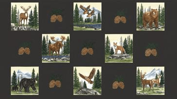 Northwoods Lodge Panel Soil 24" x 44" - Nebraska Quilt Company - PAN261884