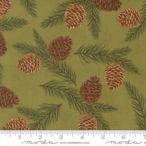 Northwoods Lodge Pinecones Greenery Meadow - 56191 20 - Moda Fabrics - Nebraska Quilt Company - F261913