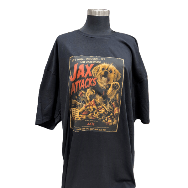 NQC Jax Attacks Movie Poster T-Shirt Black Pre-Order - Nebraska Quilt Company - Z261435sm