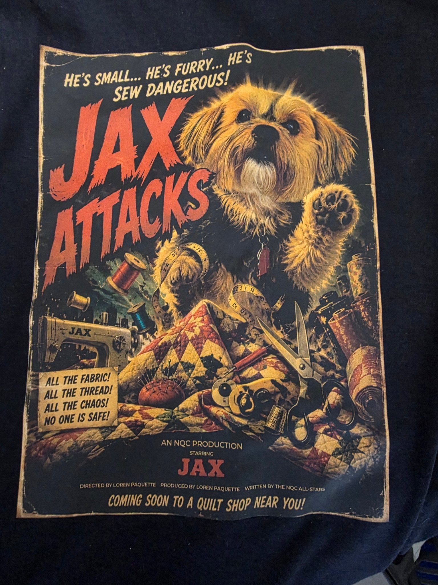 NQC Jax Attacks Movie Poster T-Shirt Black Pre-Order - Nebraska Quilt Company - Z261435sm
