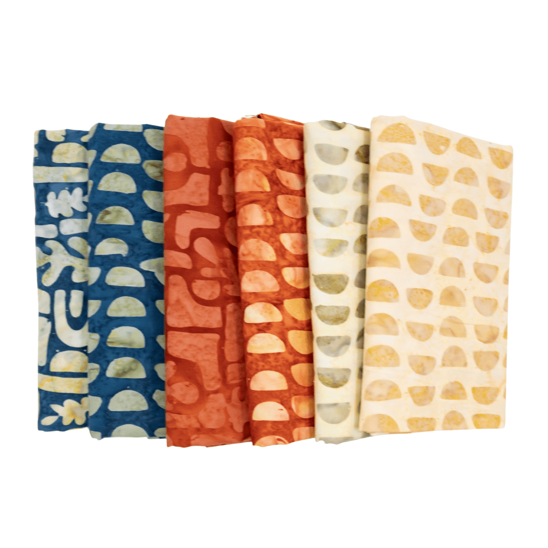 Organics Batiks Half Yard Bundle Multi v.2 6 Pieces - Nebraska Quilt Company - Organics Batiks Half Yard Bundle Multi v.2 6 Pieces