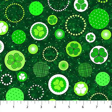 Paddy's Parade Shamrock Medallions Leprechaun Green - 10660 - 75 - Patrick Lose Fabrics - Nebraska Quilt Company - F251549