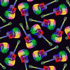 Painted Guitar Tossed Painted Guitar Black - MUSIC - CD3674 BLACKA - Timeless Treasures - Nebraska Quilt Company - Painted Guitar Tossed Painted Guitar Black - MUSIC - CD3674 BLACKA - Timeless Treasures