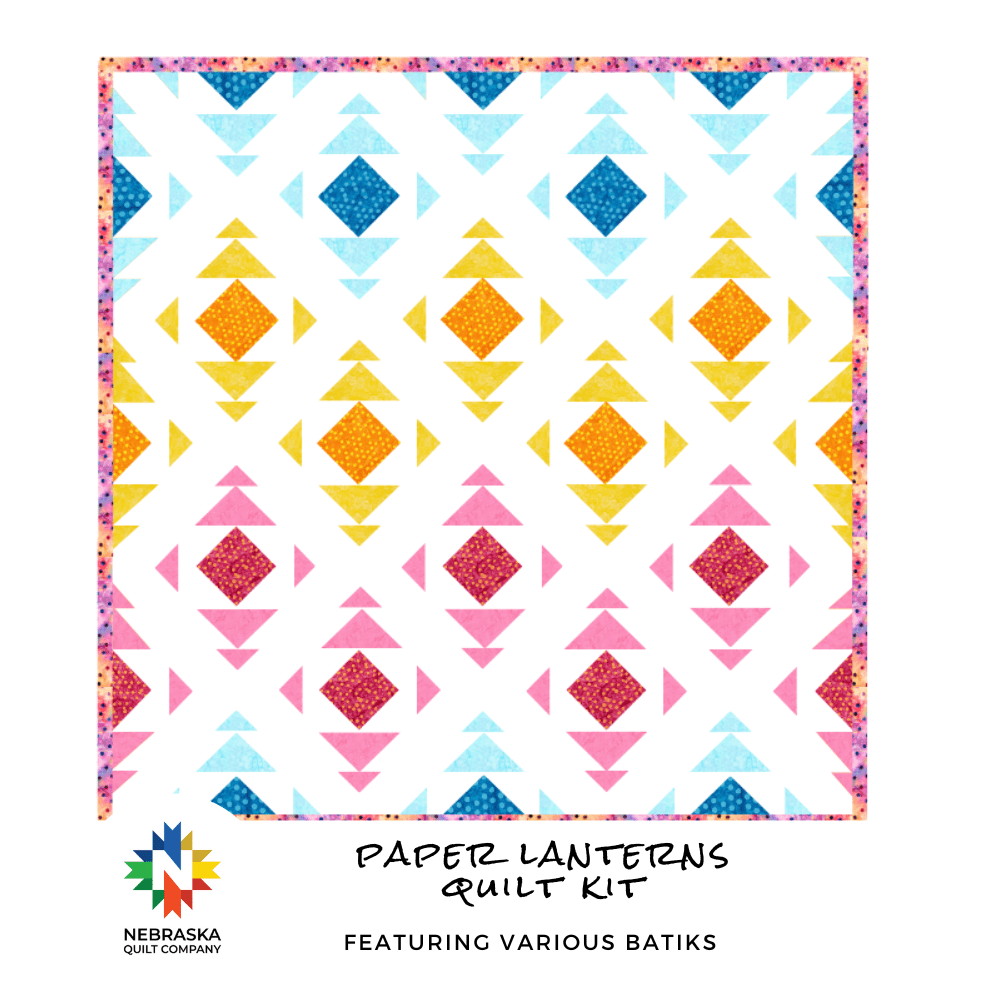 Paper Lantern Quilt Kit featuring Various Batiks - Nebraska Quilt Company - Paper Lantern Quilt Kit featuring Various Batiks