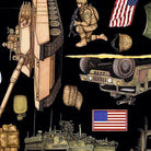 Patriot Army Allover Black - 30937 - J - QT Fabrics - Nebraska Quilt Company - F2403093