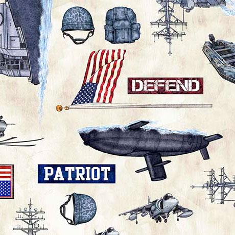 Patriot Navy Allover Cream - 30936 - E - QT Fabrics - Nebraska Quilt Company - F2403110