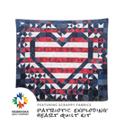 Patriotic Exploding Heart Quilt Kit featuring Scrappy Fabrics - Nebraska Quilt Company - K261050
