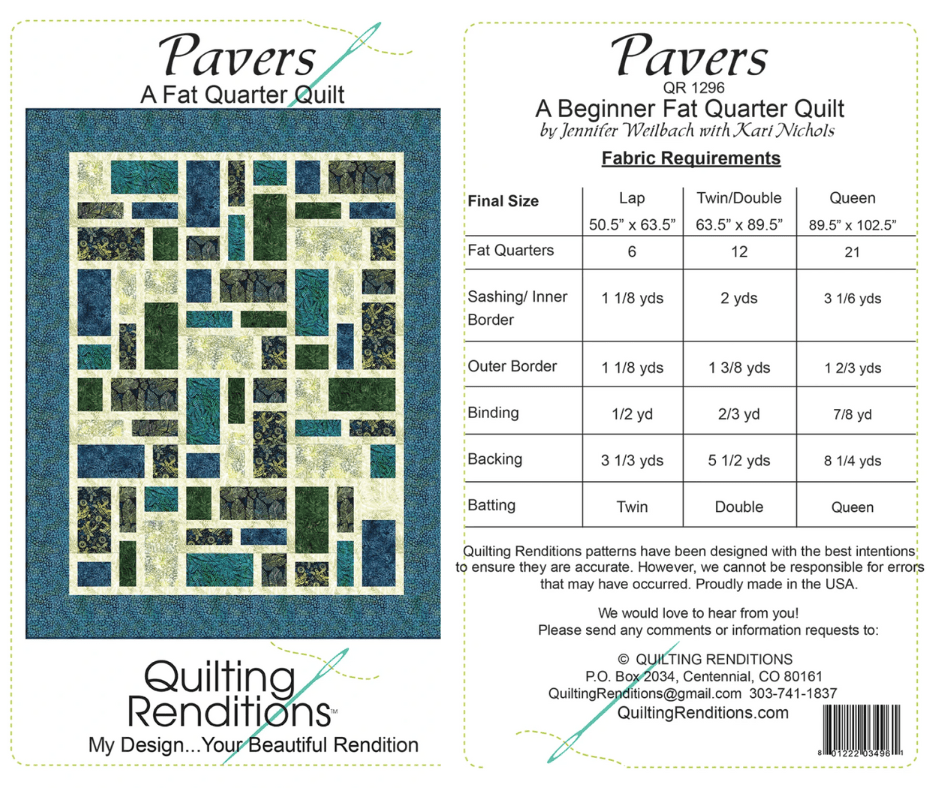 Pavers Quilt Pattern - Nebraska Quilt Company - PUB260004
