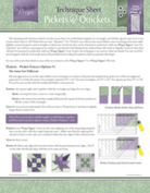 Pickets and Quickets Technique Sheet - Nebraska Quilt Company - PUB09276