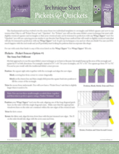 Pickets and Quickets Technique Sheet - Nebraska Quilt Company - PUB09276