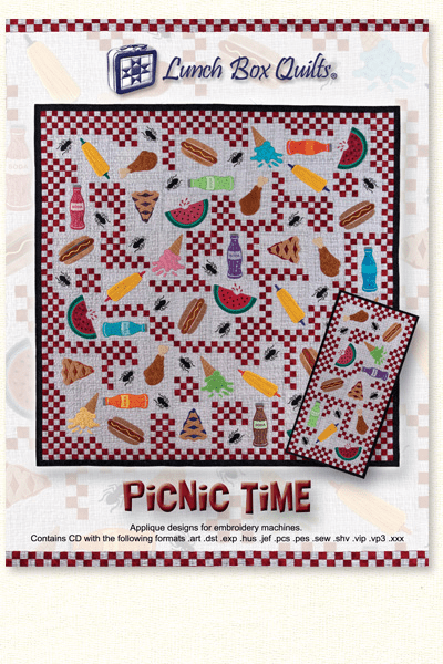 Picnic Time with CD Machine Embroidery Quilt Patterns - Nebraska Quilt Company - PUB261188