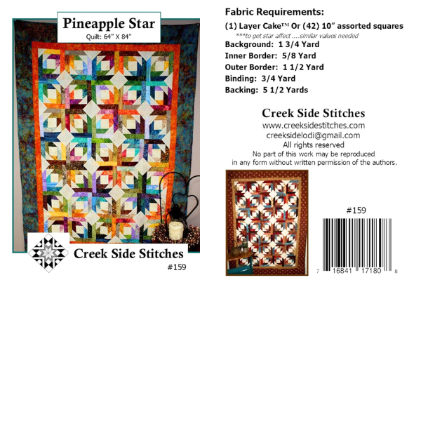 Pineapple Star Lap Quilt Pattern - Nebraska Quilt Company - PUB260342