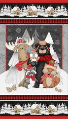 Pinecone Ridge Lodge Winter Animal Panel 24" x 40" - Nebraska Quilt Company - PAN250823