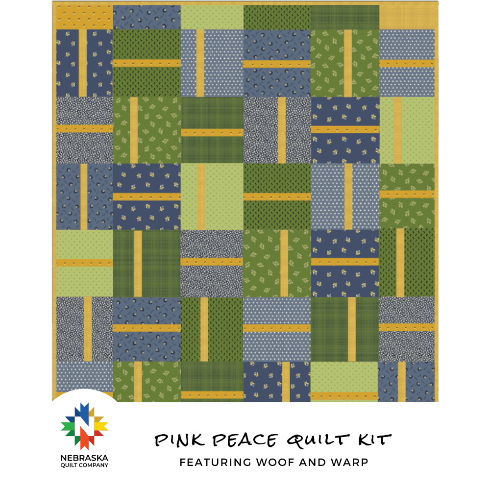 Pink Peace Quilt Kit featuring Woof and Warp - Nebraska Quilt Company - Pink Peace Quilt Kit featuring Woof and Warp