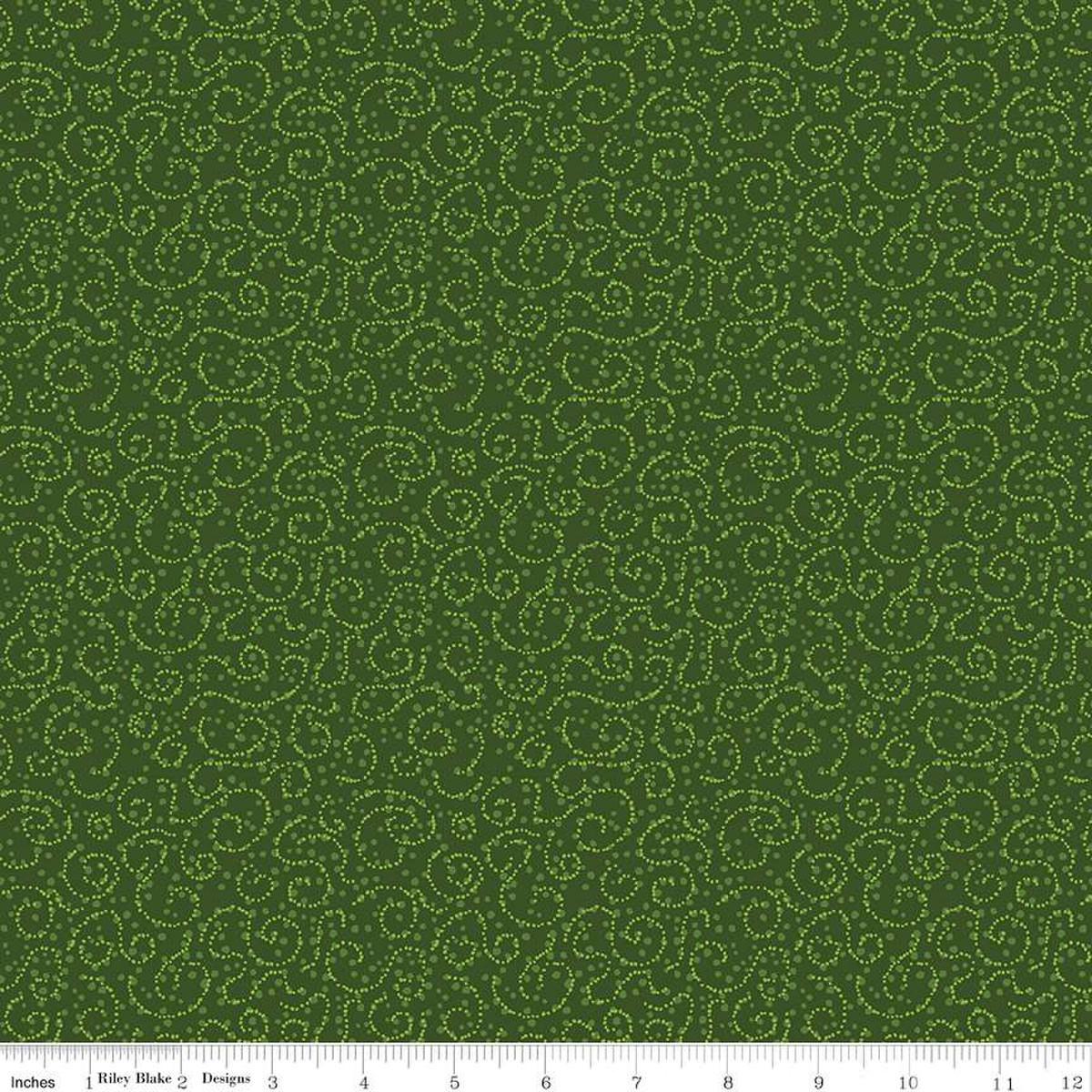 Plum Petals Swirl Green - C15645 - GREEN - Riley Blake Designs - Nebraska Quilt Company - F2401162