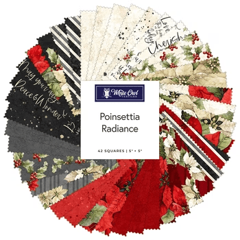Poinsettia Radiance 5" Squares Multi 42 Pieces - Nebraska Quilt Company - PC261034