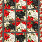 Poinsettia Radiance Craft Panel 24" x 43" - Nebraska Quilt Company - PAN261043