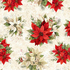 Poinsettia Radiance Poinsettia Bouquets Cream - W110 - 007 - 030 - White Owl Textiles - Nebraska Quilt Company - F261038