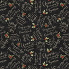 Poinsettia Radiance Word Toss Black - W110 - 010 - 706 - White Owl Textiles - Nebraska Quilt Company - F261041