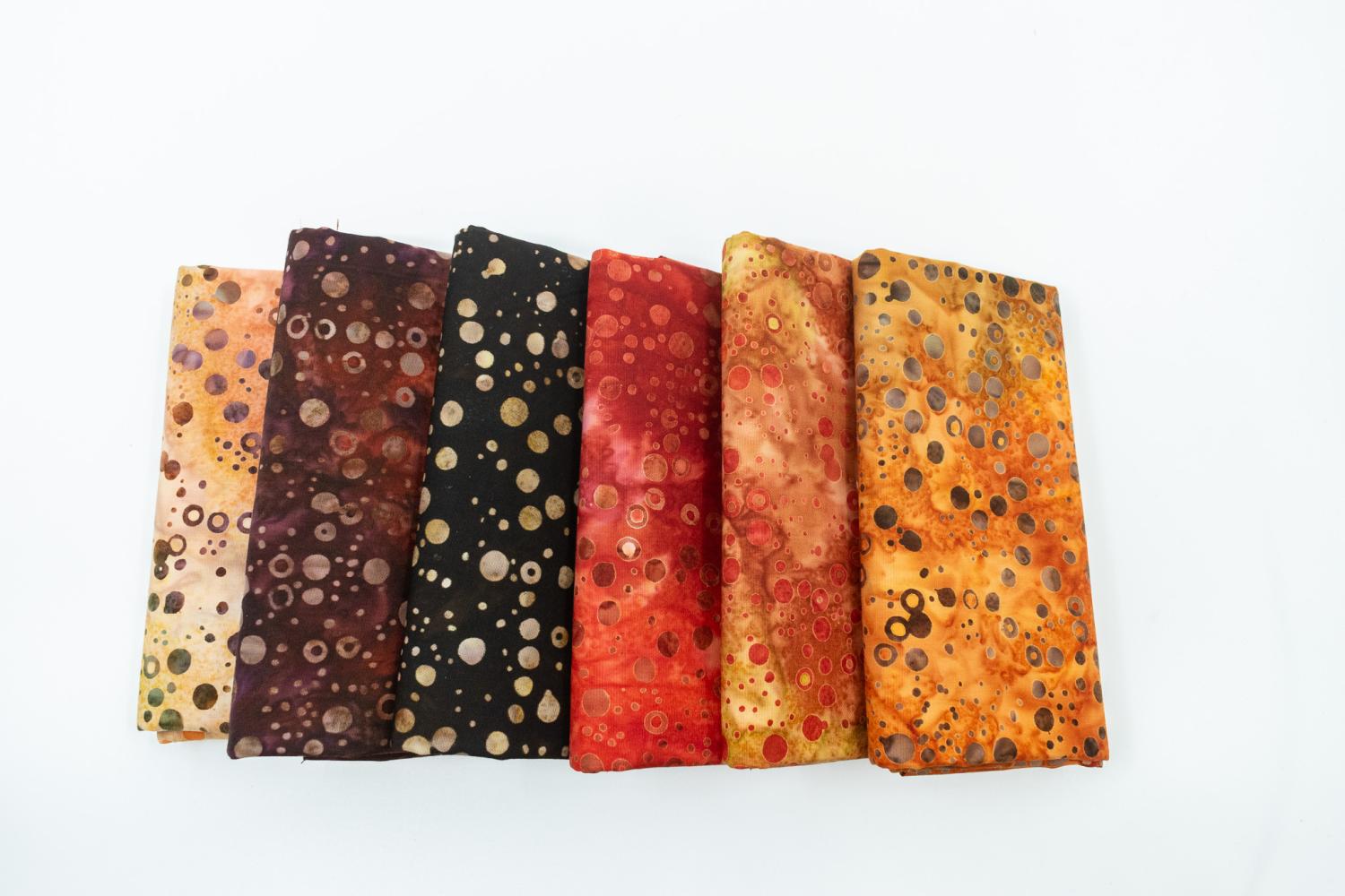 Pop Dots Half Yard Bundle Rust 6 Pieces - Nebraska Quilt Company - PC260050