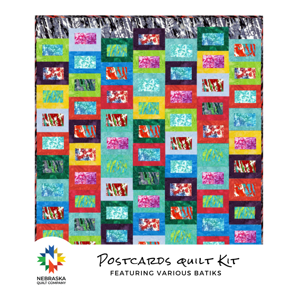 Postcards Quilt Kit Featuring Various Batiks - Nebraska Quilt Company - K250669