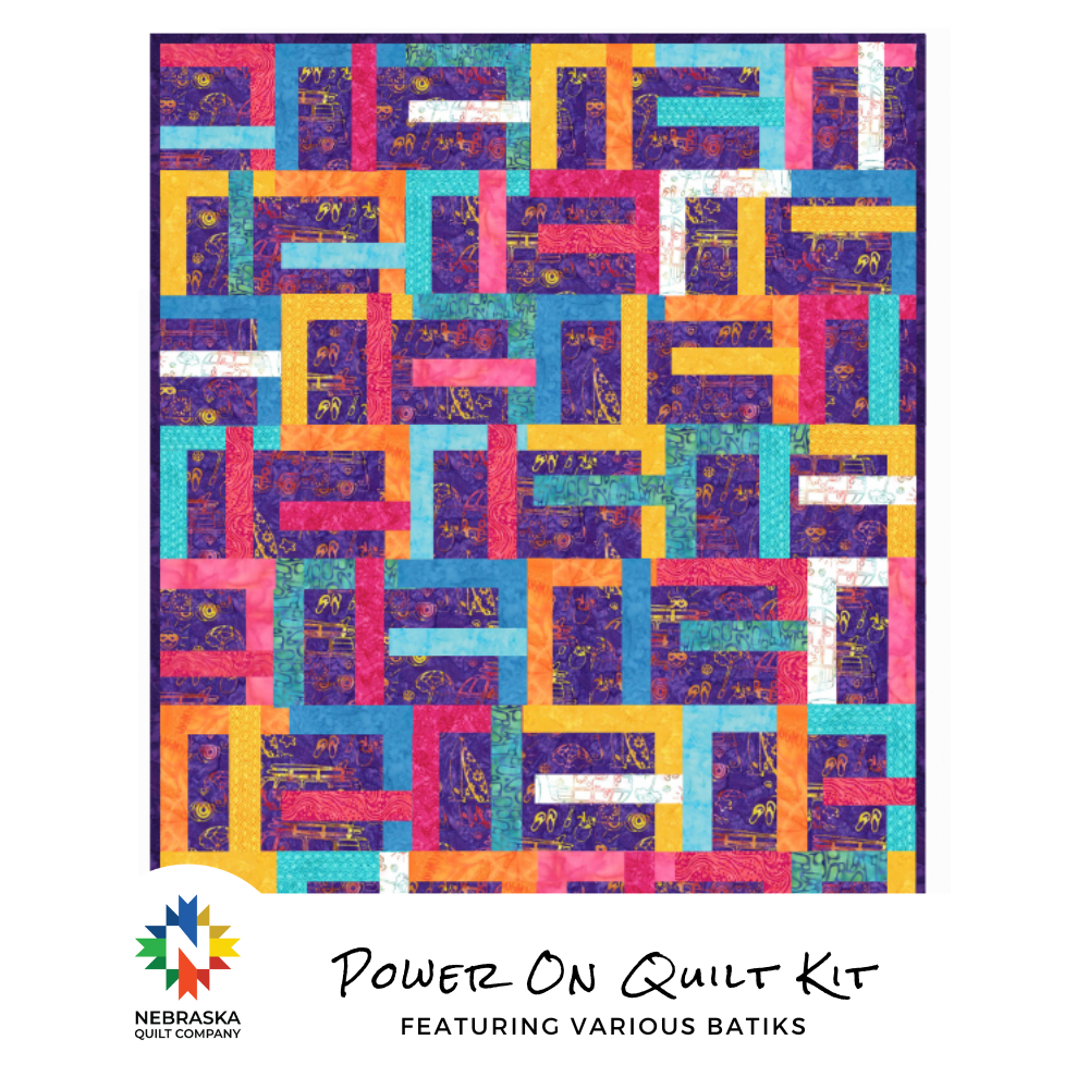 Power On Quilt Kit Featuring Various Batiks - Nebraska Quilt Company - K2501561