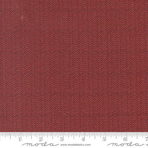 Prairie Gatherings Flannels Herring Bone Stripe Brick Red - 49318 20F - Moda Fabrics - Nebraska Quilt Company - Prairie Gatherings Flannels Herring Bone Stripe Brick Red - 49318 20F - Moda Fabrics