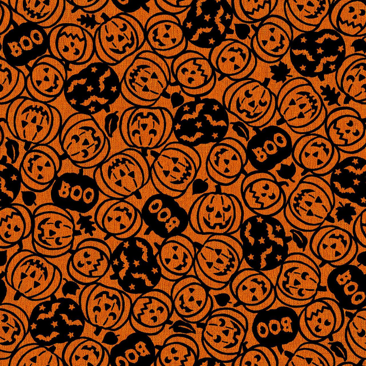 Pumpkin Grove Spooky Pumpkins Orange and Black - MAS11182 - OJ - Maywood Studio - Nebraska Quilt Company - F261224