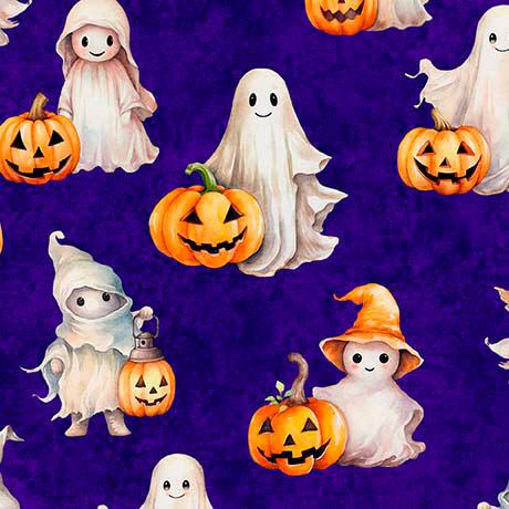 QT Cuties Ghosts & Pumpkins Purple - 31176 - V - QT Fabrics - Nebraska Quilt Company - F2403134
