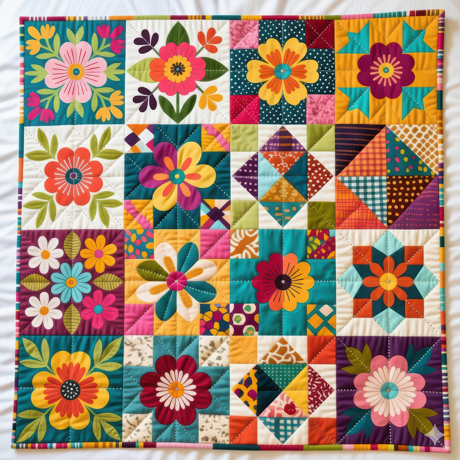 Quilted Flowers Puzzle 500 Pieces - Nebraska Quilt Company - N262033