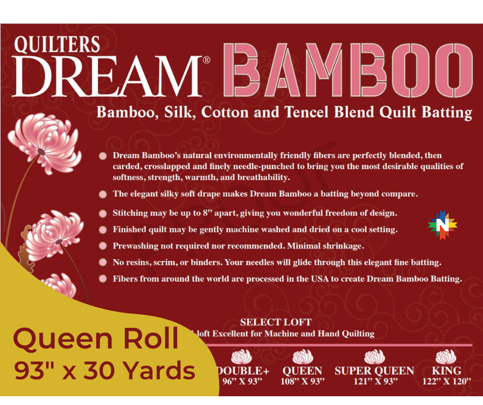 Quilters Dream Bamboo Batting Queen Roll 93" x 30 Yards - Nebraska Quilt Company - Quilters Dream Bamboo Batting Queen Roll 93" x 30 Yards
