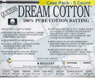 Quilters Dream Natural Cotton Request Batting King Case 5 Pieces - Nebraska Quilt Company - BC5N3K