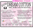 Quilters Dream Natural Cotton Select Batting King Case 5 Pieces - Nebraska Quilt Company - Quilters Dream Natural Cotton Select Batting King Case 5 Pieces