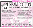 Quilters Dream Natural Cotton Select Batting Sampler Case 9 Pieces - Nebraska Quilt Company - BC9N4SAM