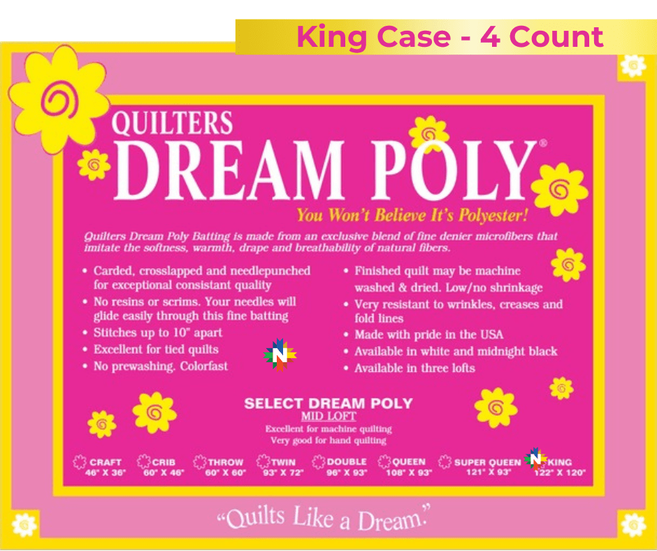 Quilters Dream Poly Select Batting King Case 4 Pieces - Nebraska Quilt Company - Quilters Dream Poly Select Batting King Case 4 Pieces